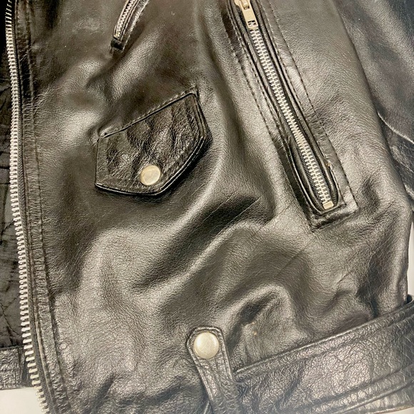 Large-Men’s Lone distressed leather motorcycle jacket - Picture 4 of 10